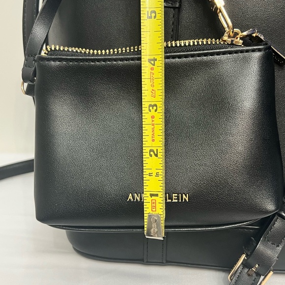 Anne Klein Black Crossbody Bag with Detachable Zip Pouch and Gold Hardware - Picture 14 of 15